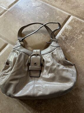 Coach Metallic Silver Gold Women's Hobo Shoulder Bag